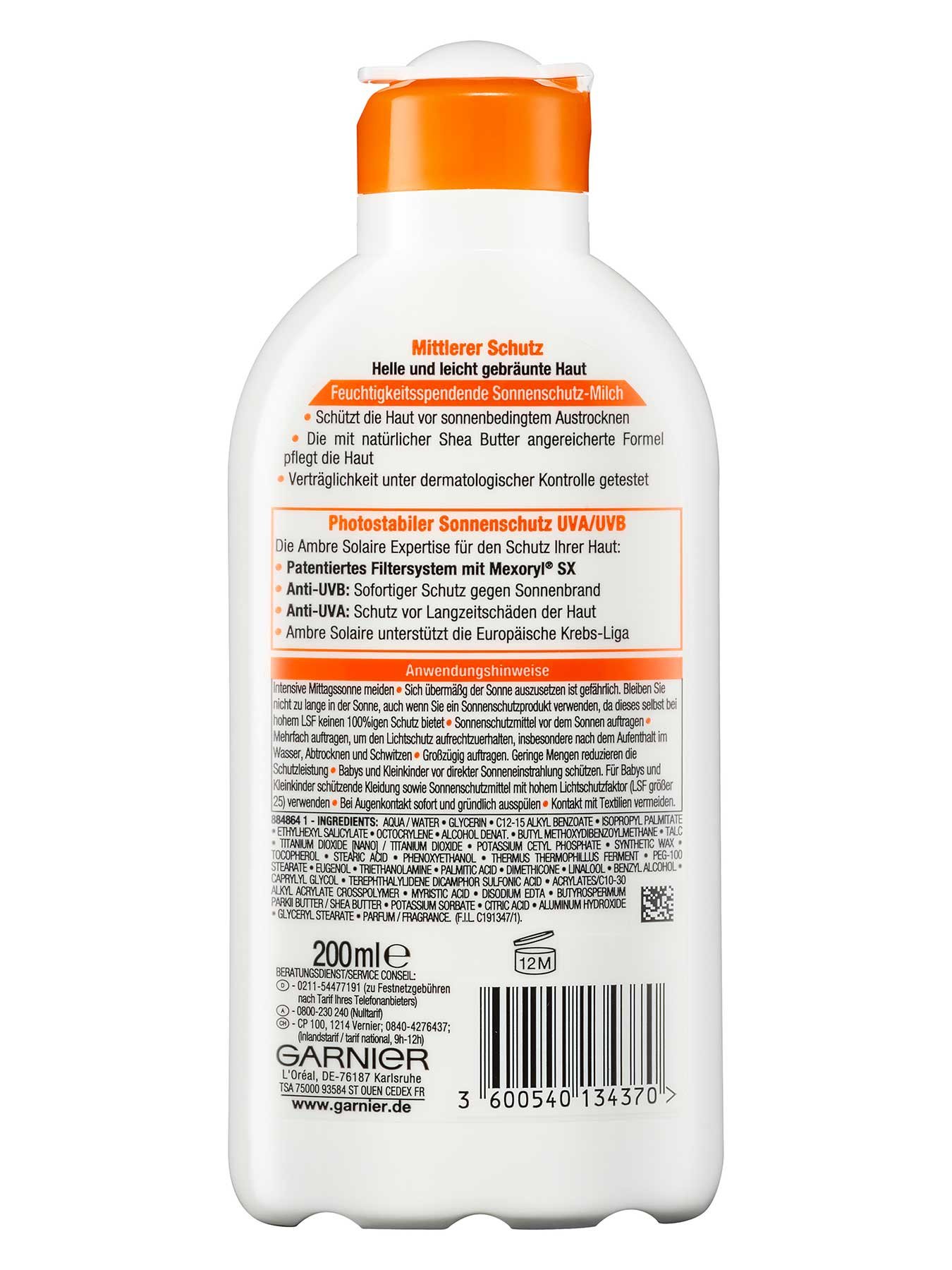 Sonnenschutz-Milch-LSF-20-Ambre-Solaire-Sonnenschutz-Milch-200ml-Rueckseite-Garnier-Deutschland-gr
